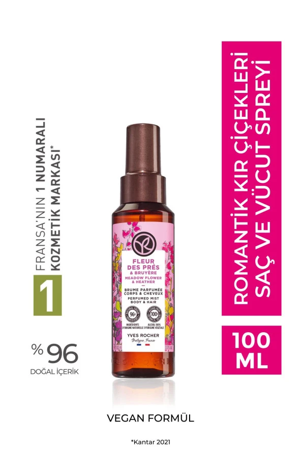 Yves Rocher Saç ve Vücut Spreyi- Romantik Kır Çiçekleri- 100ml - 68199