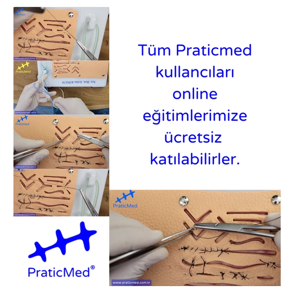 Tıp - Veteriner Hekimliği Çanta Tipi Dikiş, Ligatür, Anastomoz Eğitim Seti - Kişiye Özel - PraticMed - 10