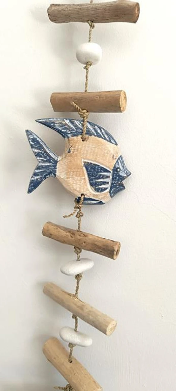 Duvar Balkon Teras Ağaç Cafe Ahşap Balık Sopa Taş Çakıl Taşı Ev Ofis Dekor - 2