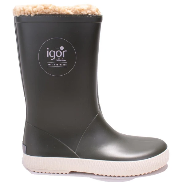 İgor W10207CN Splash Nautico Borreguito Haki Ortopedik Kürklü Erkek Çocuk Yağmur Çizme - Resim 2