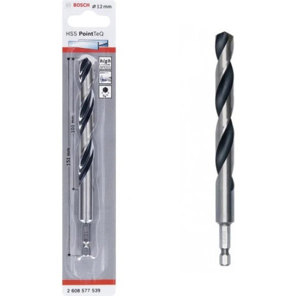 Bosch Hss Point Teq Hex Metal Matkap Ucu 12MM  - 2608577539 ürün görseli 1