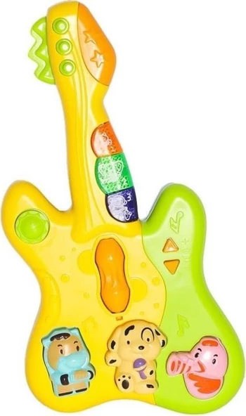 21X10 CM Işıklı ve Müzikli Gitar -Eğitici Oyuncak 9766 - 2