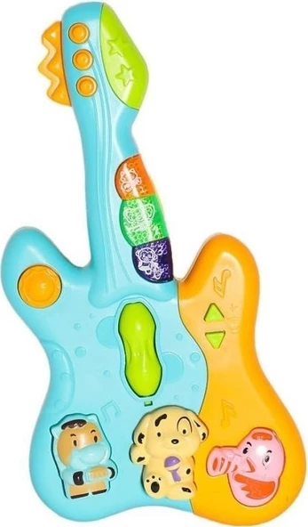 21X10 CM Işıklı ve Müzikli Gitar -Eğitici Oyuncak 9766