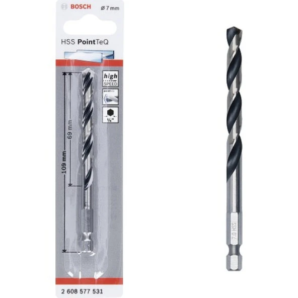 Bosch Hss Point Teq Hex Metal Matkap Ucu 7mm  - 2608577531