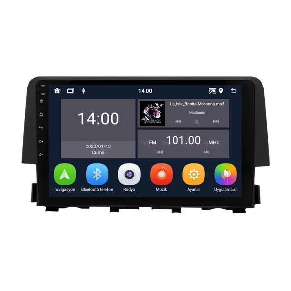 Honda Civic FC5 Android Multimedya Sistemi (2016-2021) 4 GB Ram 64 GB Hafıza 8 Çekirdek İphone CarPlay Android Auto Navigatör Premium Series