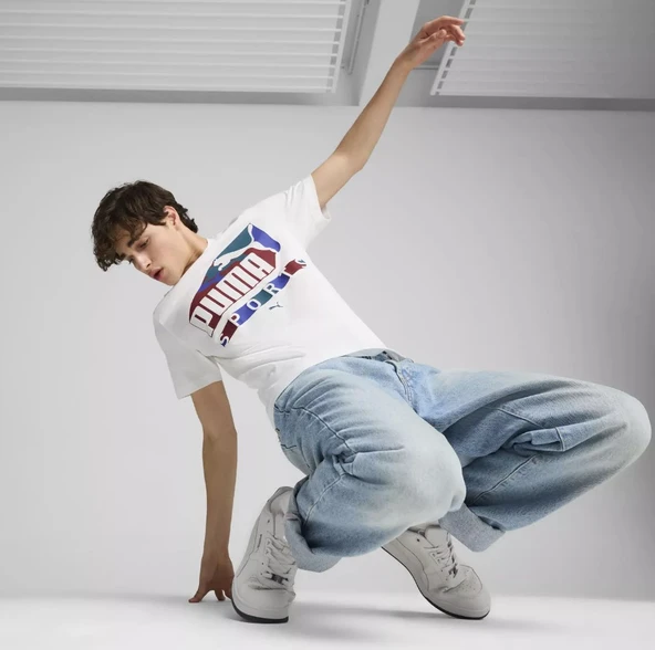 Puma 683207-02 Graphics Sports Tee Tişort Erkek T-Shirt - Resim 3