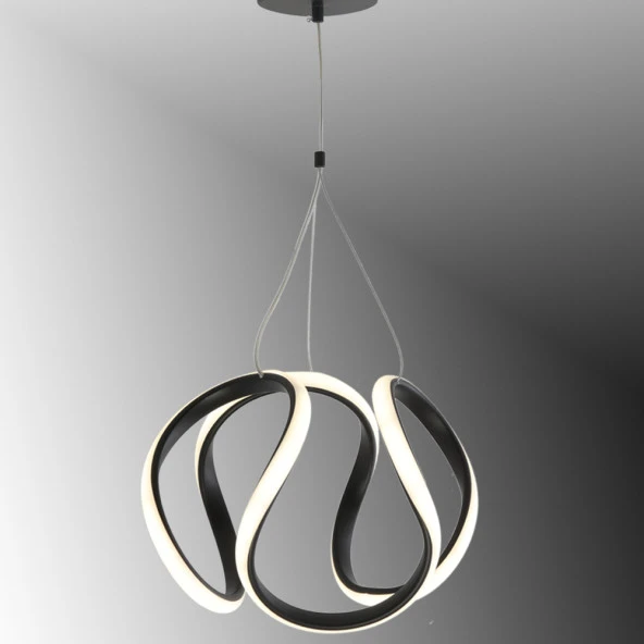 TT Aydınlatma TT306-25-SY  Orta Kavis Mat Siyah Ledli Avize ürün görseli 1