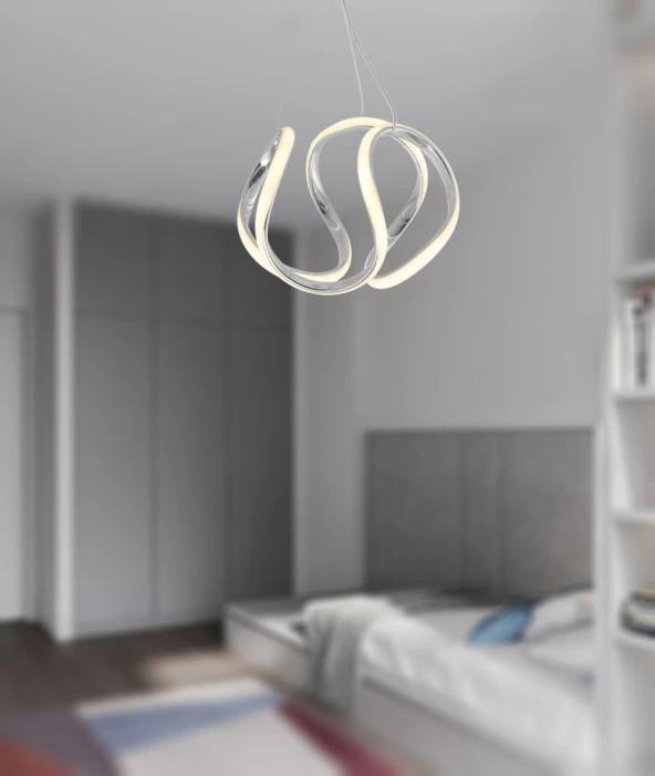 TT Aydınlatma TT306-25-KR  Orta Kavis Krom Kaplama Ledli Avize - Resim 2