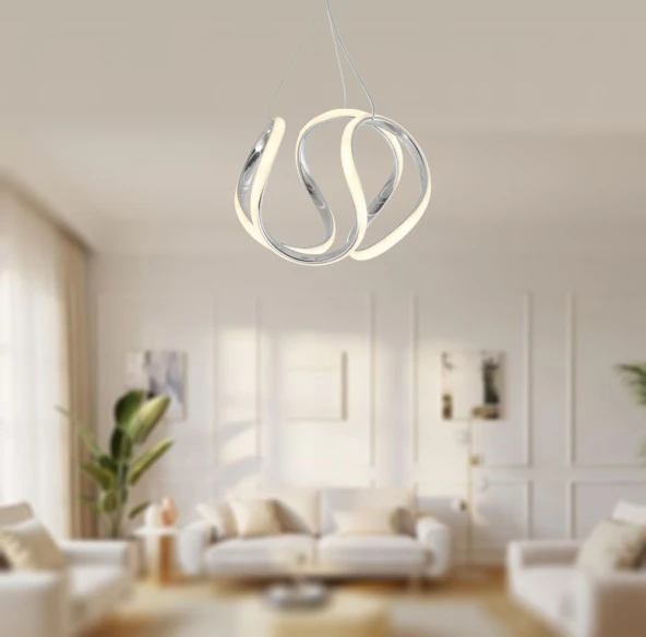 TT Aydınlatma TT306-25-KR  Orta Kavis Krom Kaplama Ledli Avize - Resim 3