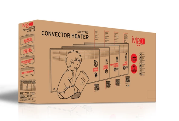 İvigo EPK4590E25A Ahşap Desen 2500 W Dijital Konvektör Isıtıcı AYAK + ASKILI - 5