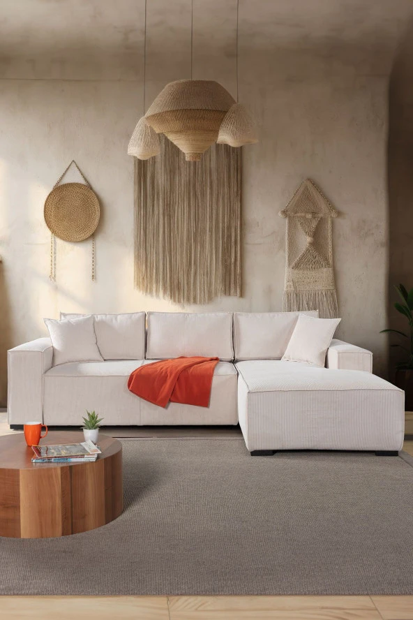 Eymense Nehir Yataklı Çekyatlı Sandıklı Sırt Minderli Soft Köşe Koltuk Takımı - 1