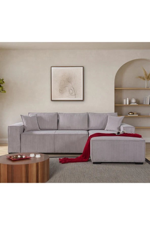 Eymense Nehir Yataklı Çekyatlı Sandıklı Sırt Minderli Soft Köşe Koltuk Takımı - 11