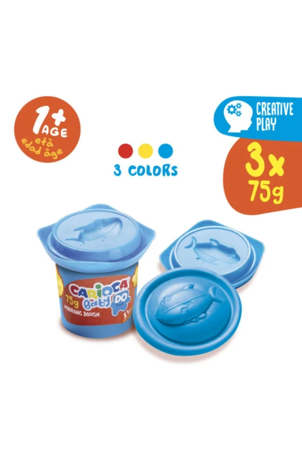 Bebek Oyun Hamuru 3 RenkX75 Gr 1+ Yaş - 2