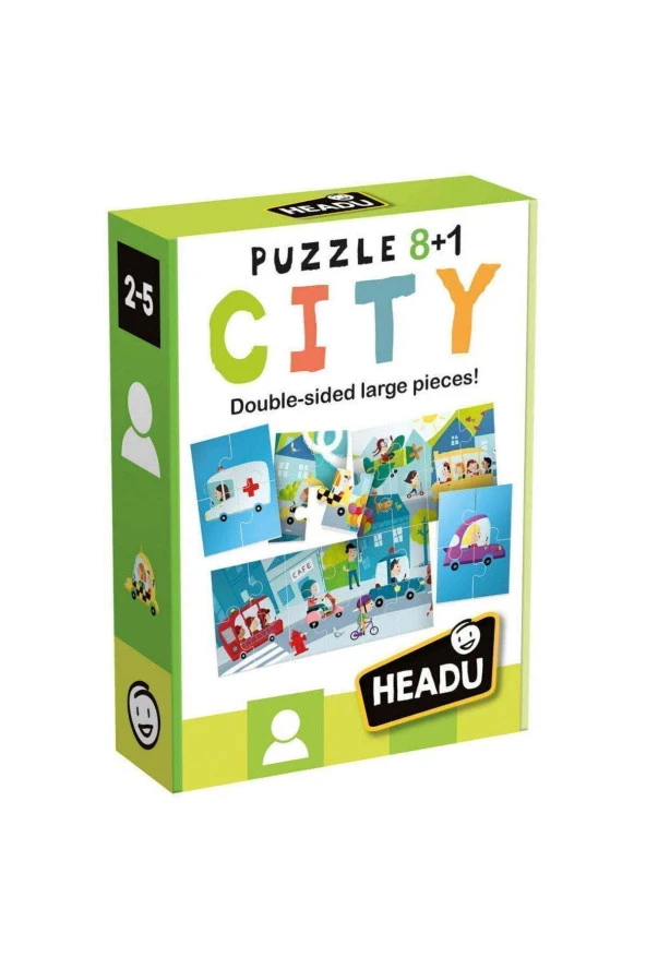 Headu Puzzle 8+1 Cıty (2-5 Yaş)