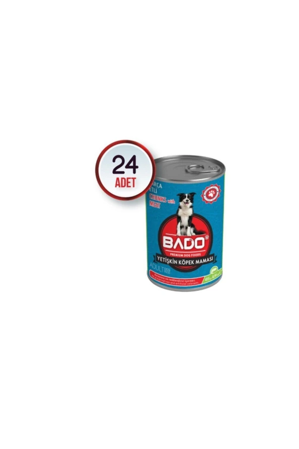 Bado Yetişkin Yaş Köpek Maması Etli 400Gr 24'lü