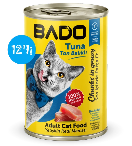 Bado Yetişkin Yaş Kedi Maması Ton Balıklı 400Gr 12'li - 2