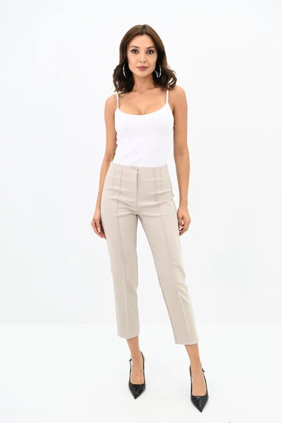 Kadın Yüksek Bel Flatolu Pantolon 6229-24 - 8