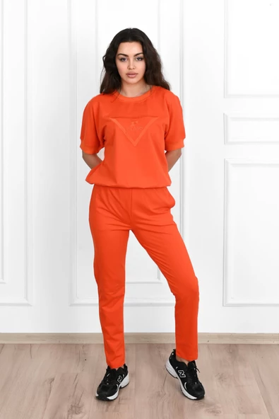 Kadın Kısa Kollu Yüksel Bel Eşofman Takımı 3716-23 - Resim 11