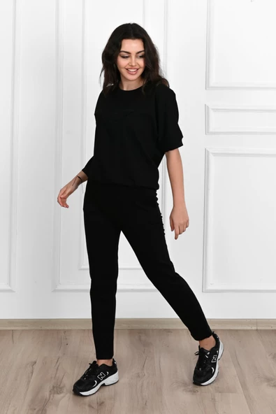 Kadın Kısa Kollu Yüksel Bel Eşofman Takımı 3716-23 - Resim 4