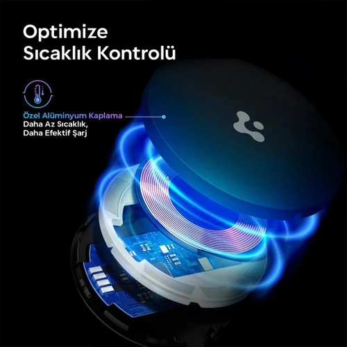 Spigen MagFit (7.5W) Manyetik Kablosuz Şarj Cihazı iPhone için MagSafe özellikli ArcField Black - ACH02190 - 3