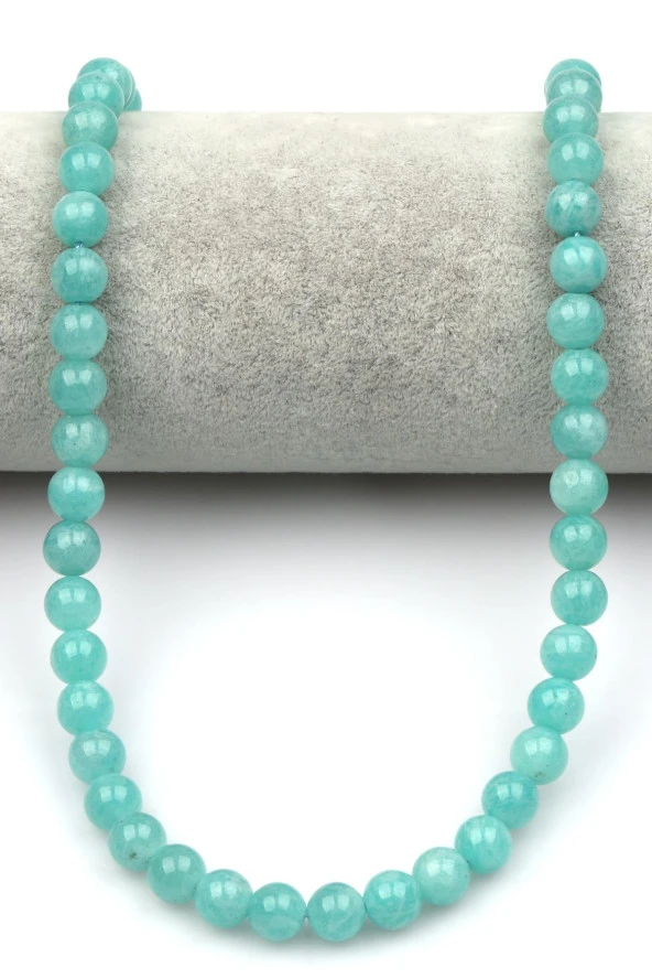 Amazonit (AAA Kalite) Doğal Taş Dizi 8 mm Küre Kesim - Resim 2