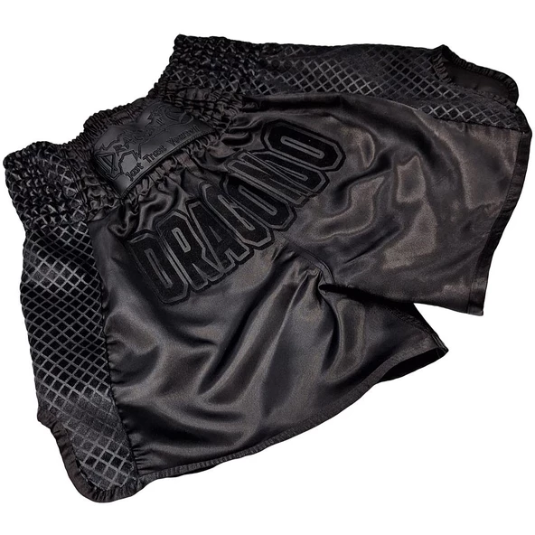 DragonDo MT3025 Black Night Muay Thai Şortu Siyah Antrenman Şortu - 4