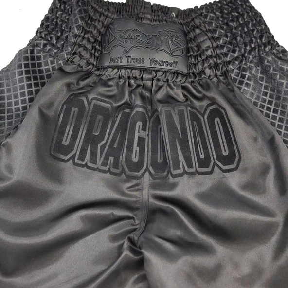 DragonDo MT3025 Black Night Muay Thai Şortu Siyah Antrenman Şortu - 6