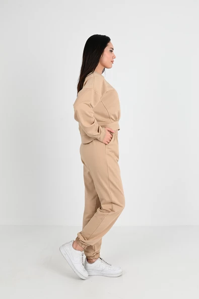 Kadın Ön Büzgü Crop Eşofman Takımı 3982-24 - 7