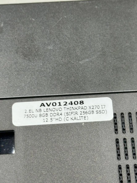 Lenovo Notebook ThinkPad X270 intel i7 7500U 8Gb 256Gb Ssd 12.5"Hd (C Laptop) 2.EL 3Ay Garanti - 5