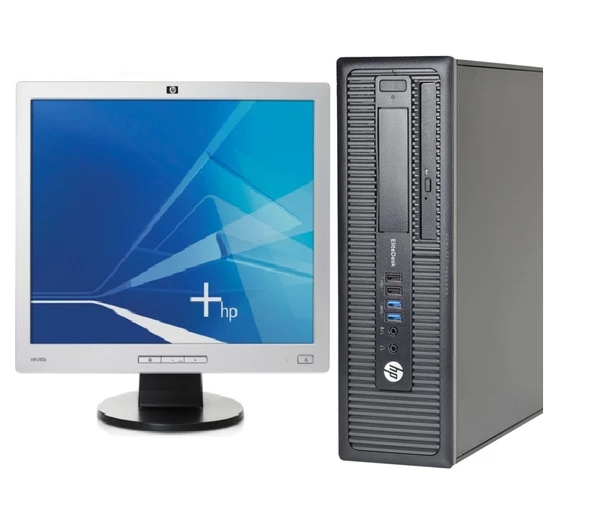 Hp 2.El Pc Elitedesk 800 G1 SFF (Yatay) İ7 4770 16Gb Ddr3 (Sıfır 512Gb Ssd) O/B Vga 19" Monitör