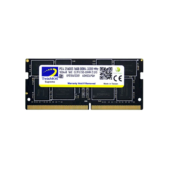 TwinMOS 16GB DDR4 3200MHZ SODIMM MDD416GB3200N Notebook Dizüstü Bilgisayar Rami