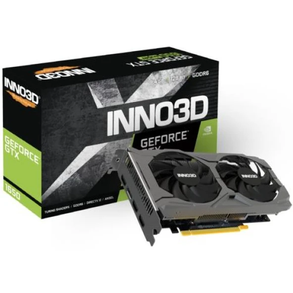 Inno3D Ekran Kartı 4Gb Gtx1650 Twın X2 Oc Gdrr6 128Bıt 3Xdp 1Xhdmı Dual