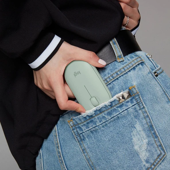 Logıtech Mouse Pebble M350 Kablosuz BT Optik Mouse (Yeşil) - 4