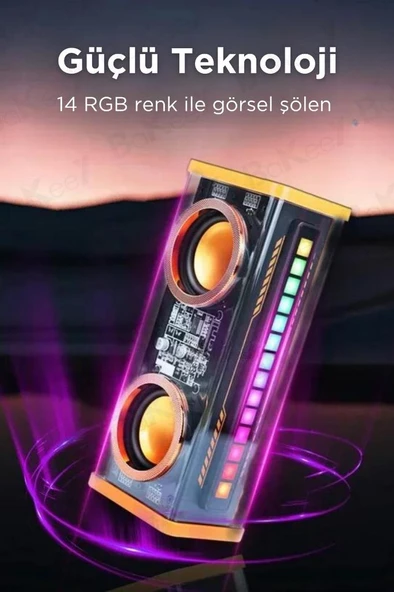 Bakeey Kablosuz Bluetooth Hoparlör RGB Işıklı Kablosuz Anfi Android Iphone Uyumlu - 4