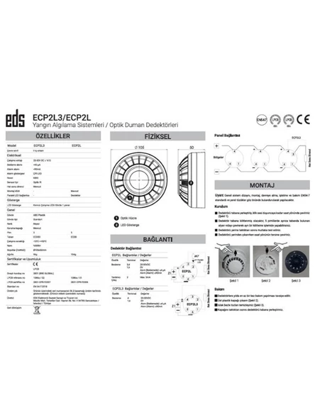 EDS ECP2L Optik Duman Dedektörü - 8