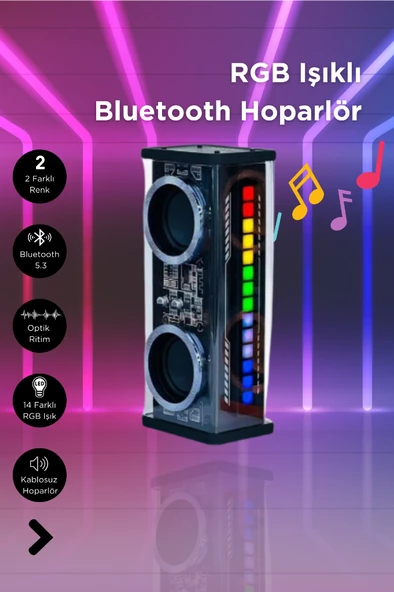 Bakeey Kablosuz Bluetooth Hoparlör RGB Işıklı Kablosuz Anfi Android Iphone Uyumlu - 8