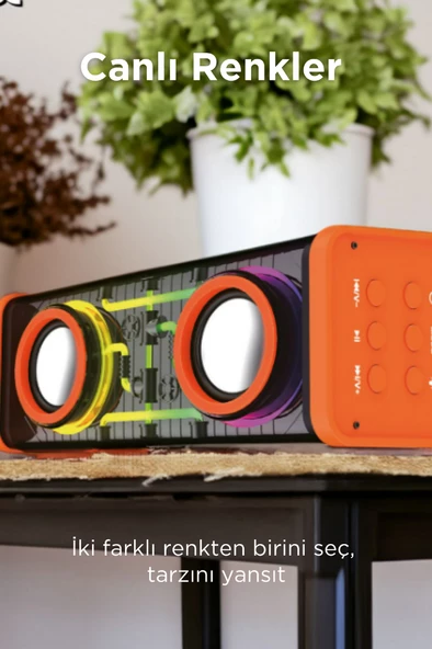 Bakeey Kablosuz Bluetooth Hoparlör RGB Işıklı Kablosuz Anfi Android Iphone Uyumlu - 10