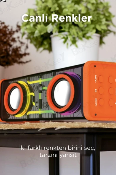 Bakeey Kablosuz Bluetooth Hoparlör RGB Işıklı Kablosuz Anfi Android Iphone Uyumlu - 3