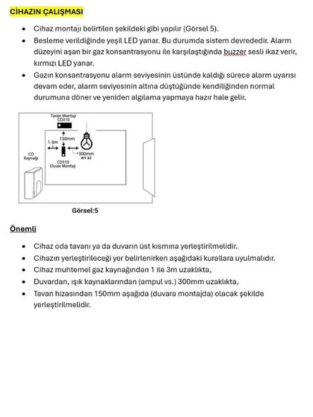 EDS CD310 Karbonmonoksit Dedektörü - 7