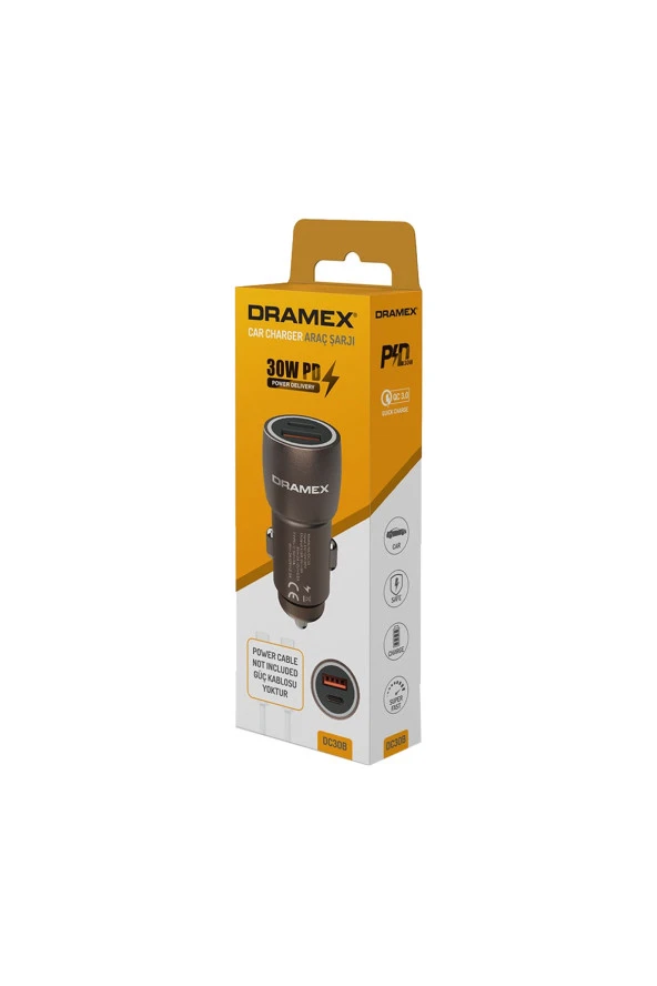 DRAMEX CiFT GiRiS METAL 3.1 A ARAC SARJ BASLIGI DC30B