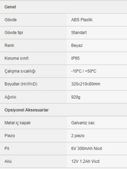 EDS AS250M Yürüyen LED Göstergeli Harici Siren Pil veya Akü ile Kullanma Seçeneği 4 Farklı Ses Tipi - 8