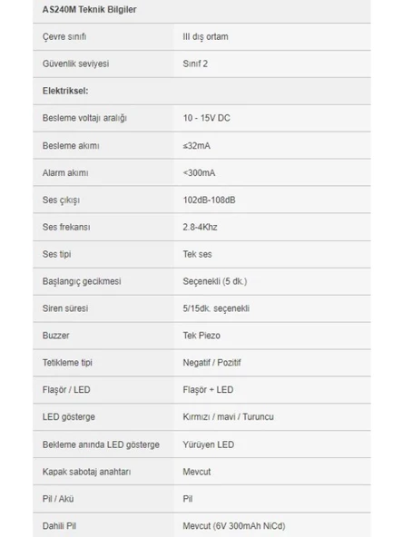 EDS AS240M Yürüyen LED Göstergeli Harici Siren - 6