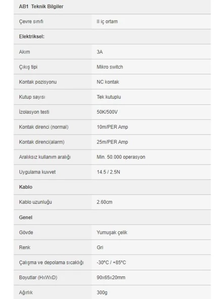 EDS AB1 Mekanik Ayak Butonu Alarm Sistemi - 5