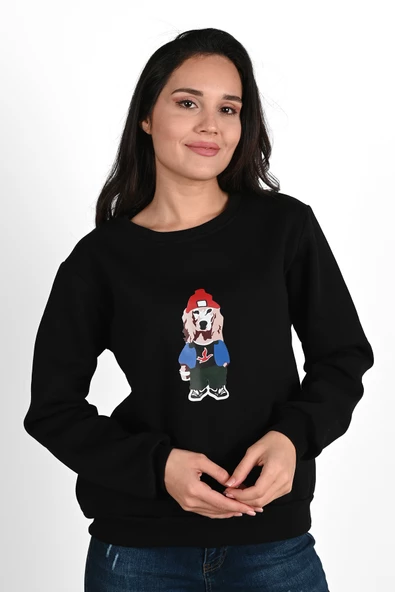 Kadın Baskılı Sweatshirt 1636-24 - 2