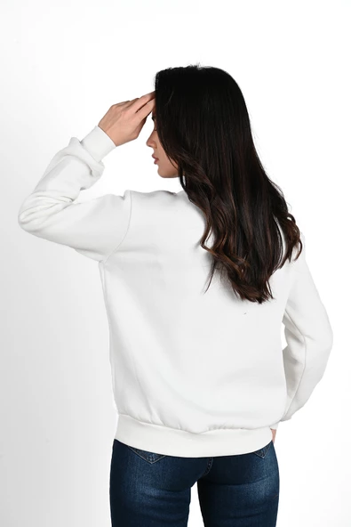 Kadın Baskılı Sweatshirt 1636-24 - 6