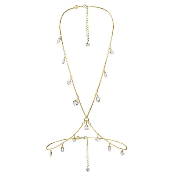 5670555 Swarovski Kolye Dextera body chain, Mixed cuts, White, Gold-tone plated