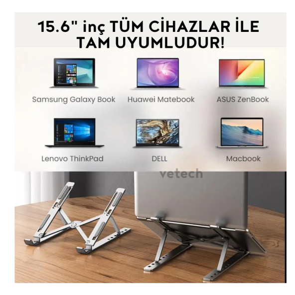 Alüminyum Ayarlanabilir Notebook Stant Macbook Laptop Standı - 3