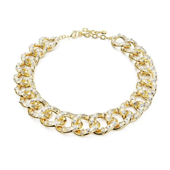 5663257 Swarovski Kolye Dextera necklace, Statement, Mixed cuts, Large,  White, Gold-tone plated