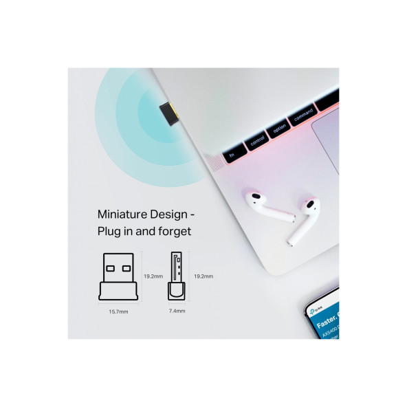 TP-Link Archer T2UB Nano, AC600 Mbps, Çift Bant, Wi-Fi 5 & Bluetooth 4.2, İkisi Bir Arada USB Adaptör - 4