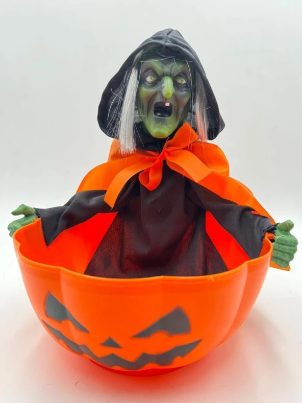 Beysüs Halloween Cadı Şeker Kovası Hareket Sensörlü Sesli